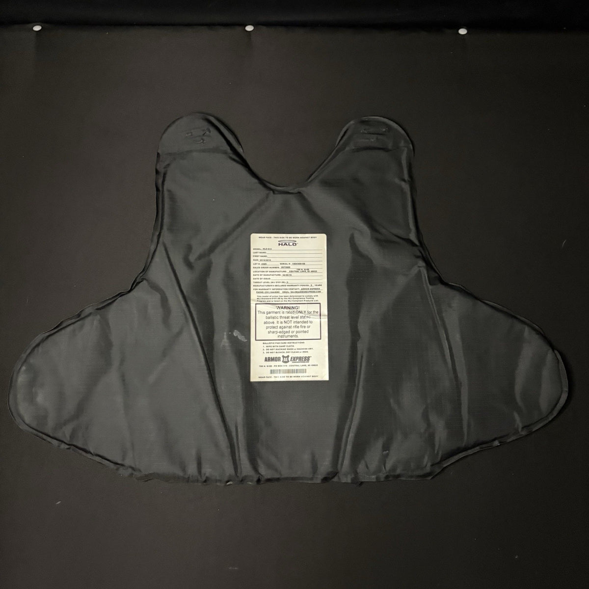 Armor Express Bullet Proof Vest Level 2 (II) Size XXL Concealable Ballistic Vest