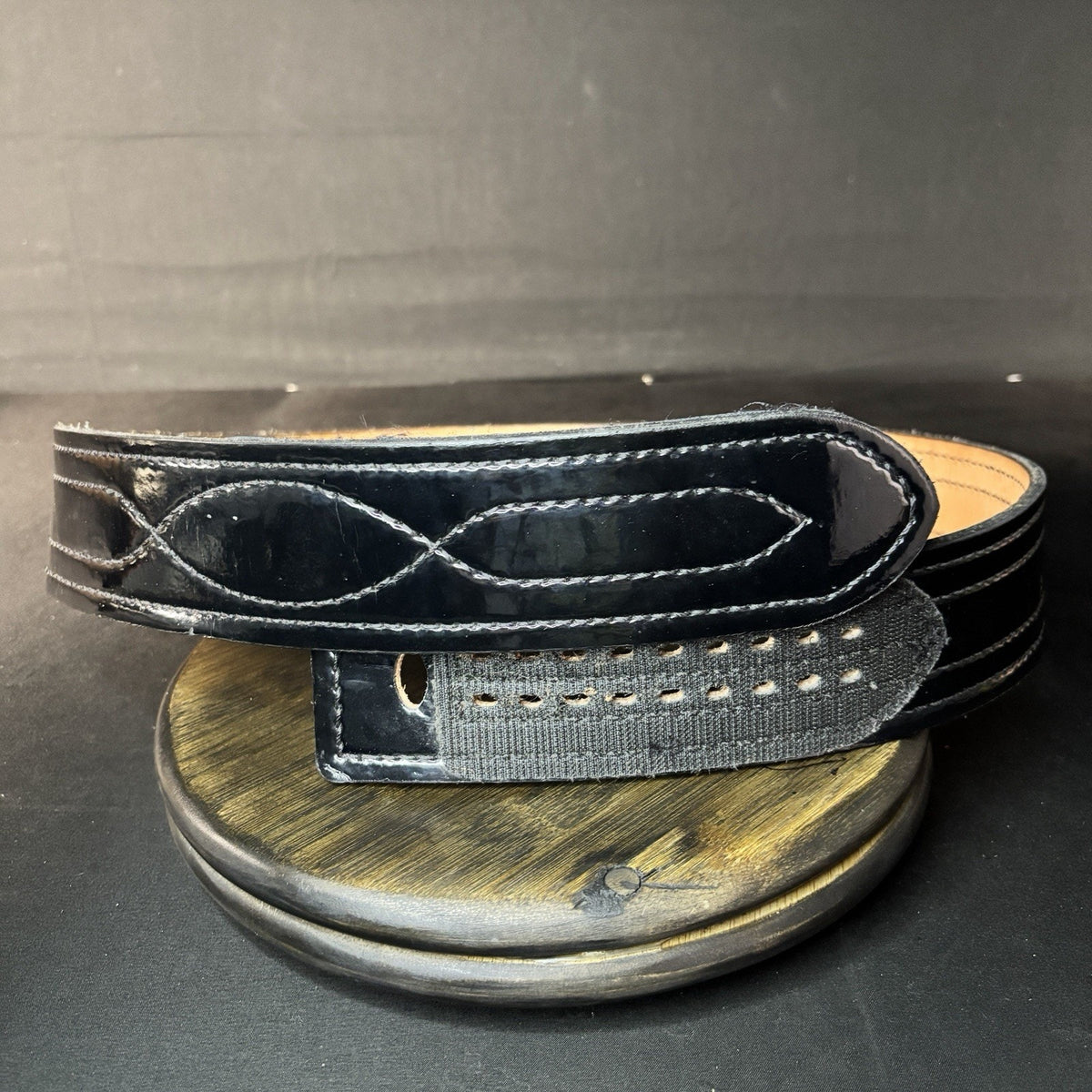 Safariland 94P Duty Belt Size 34" Hook & Loop Belt Leather 2.25 Black Hi-Gloss