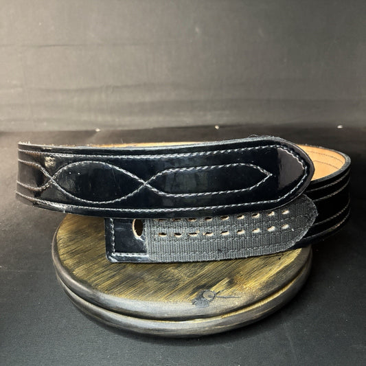 Safariland 94P Duty Belt Size 34" Hook & Loop Belt Leather 2.25 Black Hi-Gloss