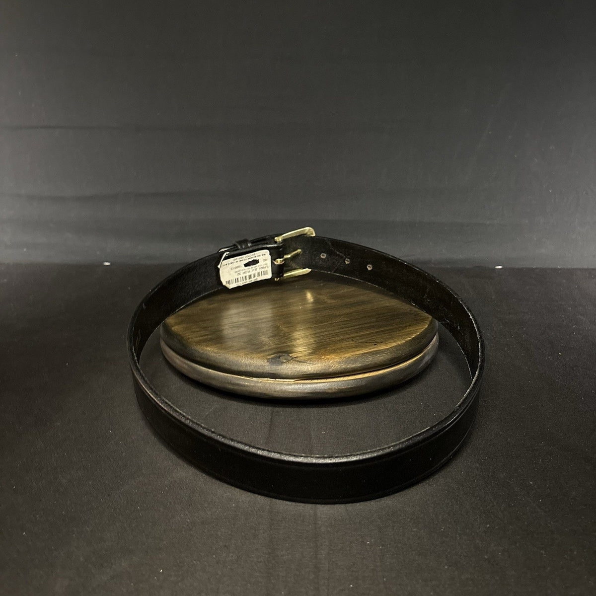 DutyMan Garrison Belt Size 32" Plain Black Leather Brass Buckle 1.5" Wide 1511T
