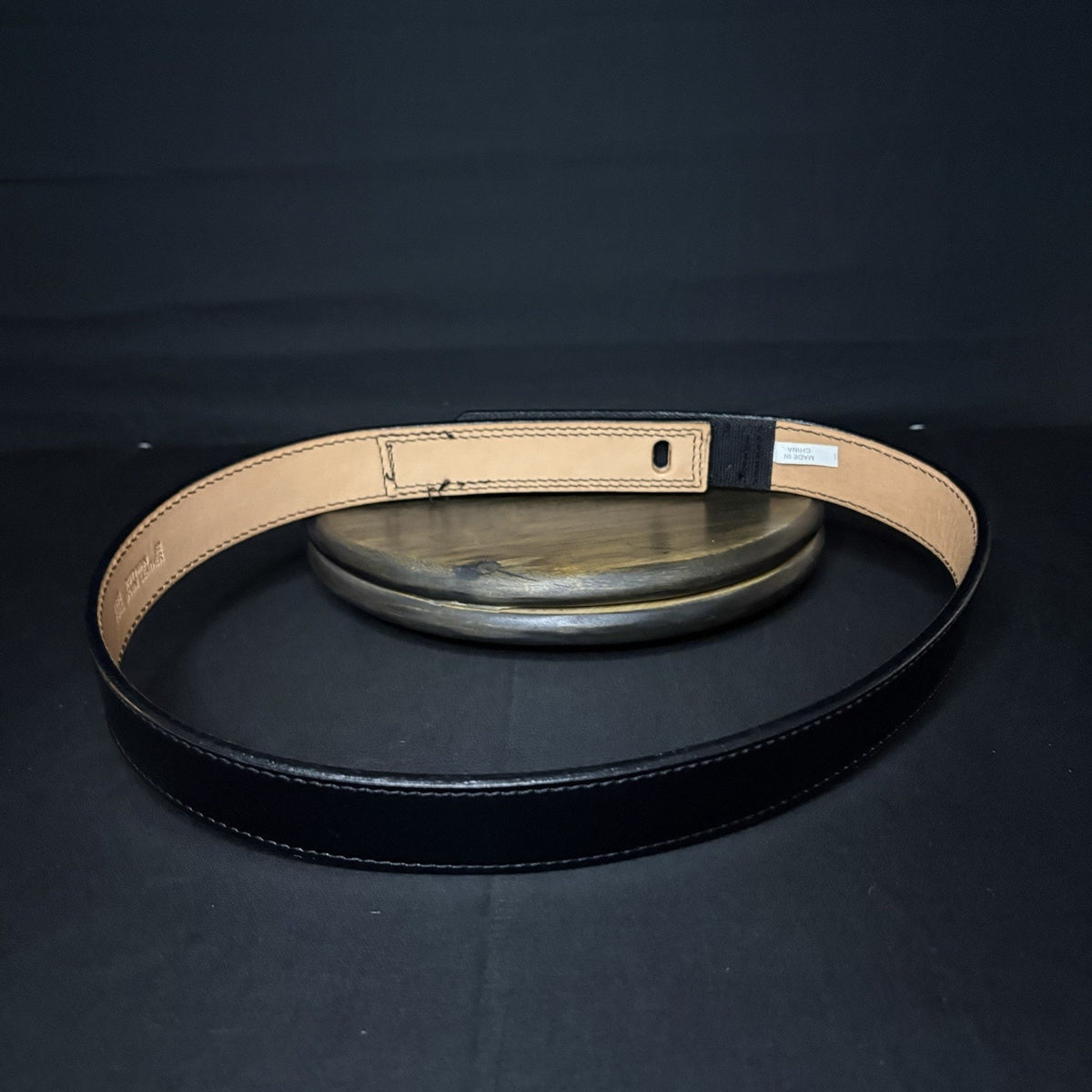 DutyMan Duty Belt Size 32" Plain Black Hi-Gloss Leather 1.5" Wide 1331