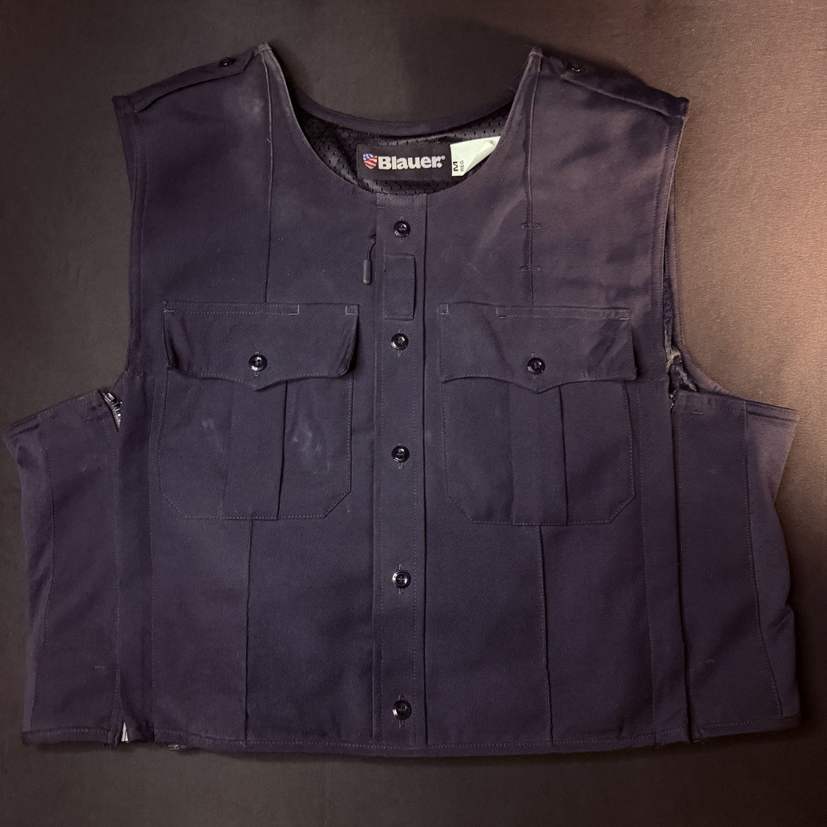 Blauer Body Shield Plate Carrier Vest Size Medium Dark Navy w/Pockets 8470