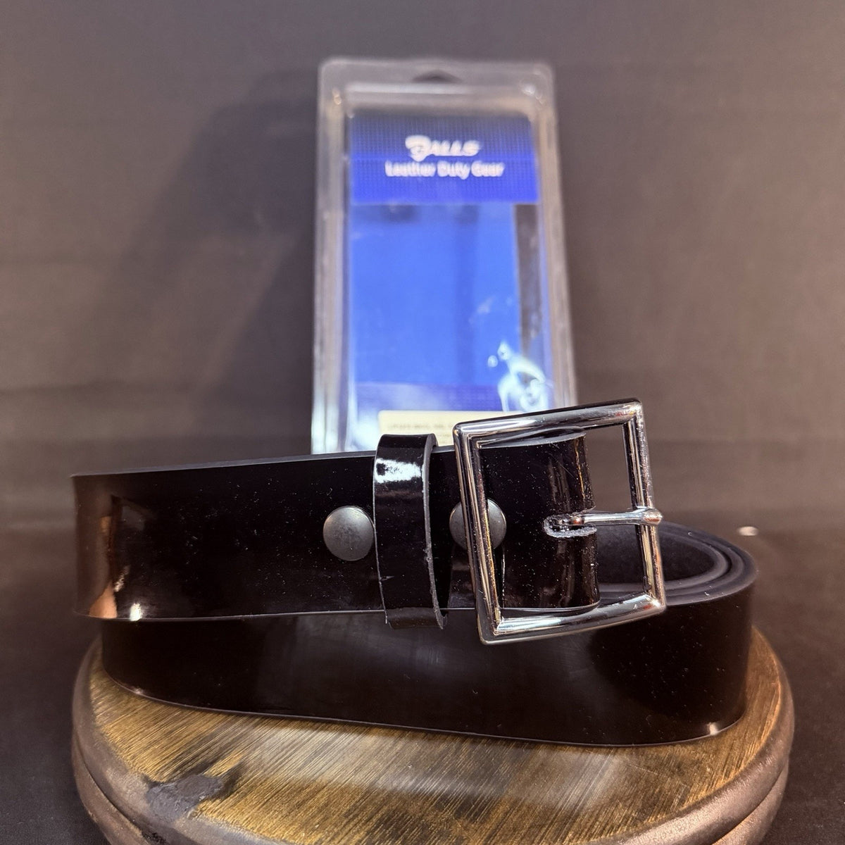 Galls Garrison Belt Size 54” Hi-Gloss Black Leather 1.75" Nickel Buckle LP1213
