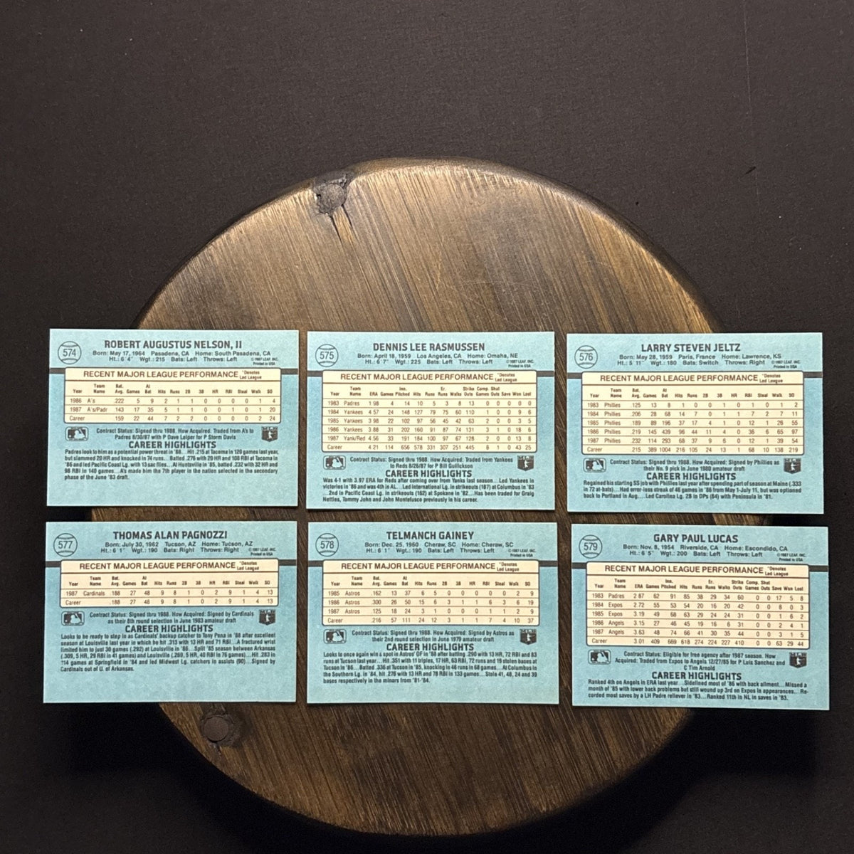 Donruss 1988 High Grade Cards #574, #575, #576, #577, #578, #579 (Lot of 6)
