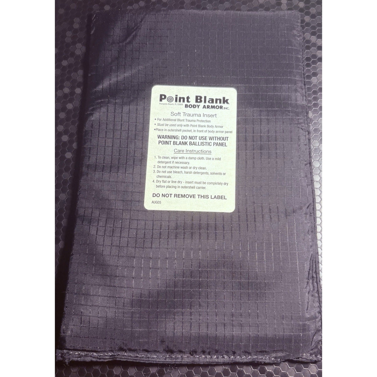 PB Ballistic Level 2 II Vest Size Small Concealable Vest w/ Trauma Plate