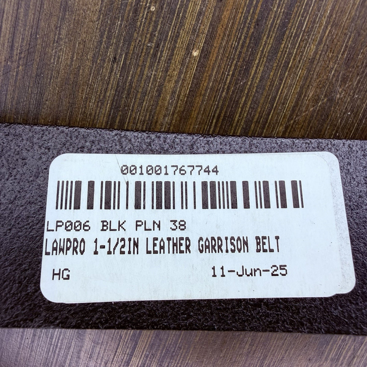 Law Pro Garrison Belt Size 38" Plain Black 1.5", Nickel Buckle USA Made LP006