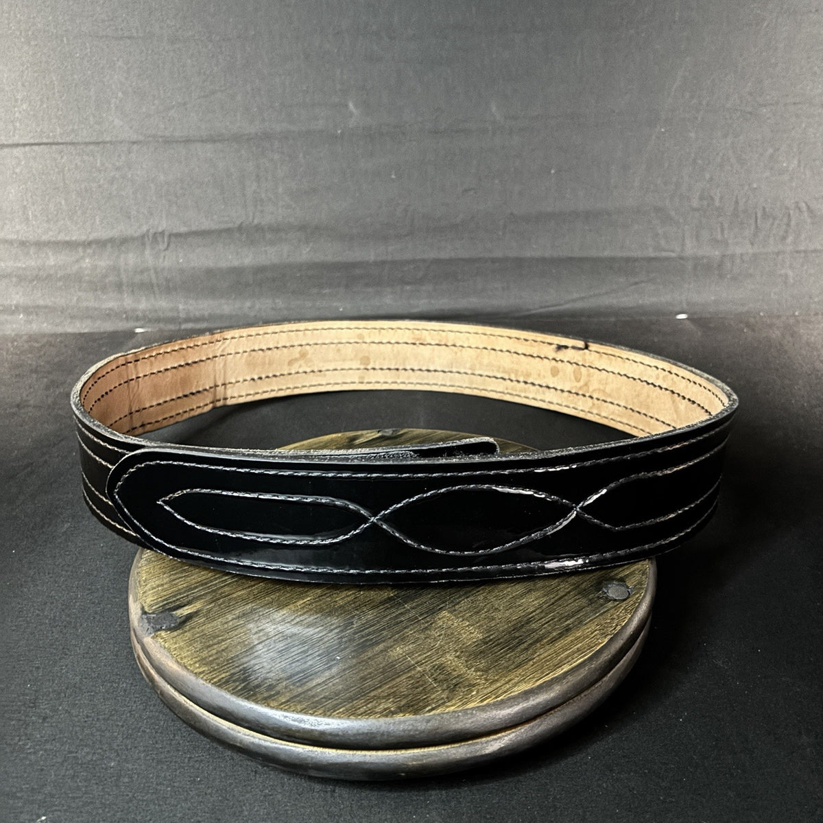 Safariland 94P Duty Belt Size 38" Hook & Loop Black Leather 2.25" Wide Hi Gloss