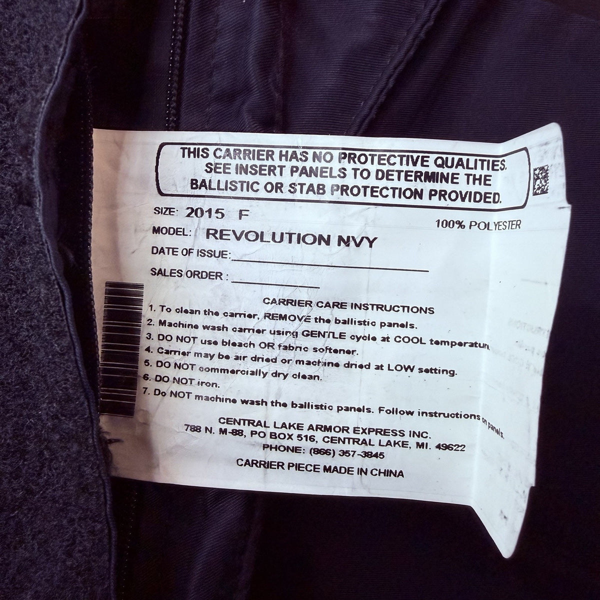 Armor Express Concealable Carrier Vest Size Medium Blue Revolution (No Armor)