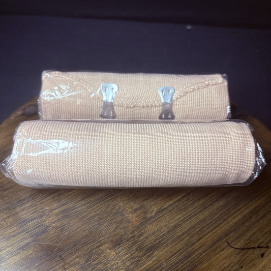 First Aid 6" Elastic Bandage with Clips Individually Sealed Rolls (2 Pack)