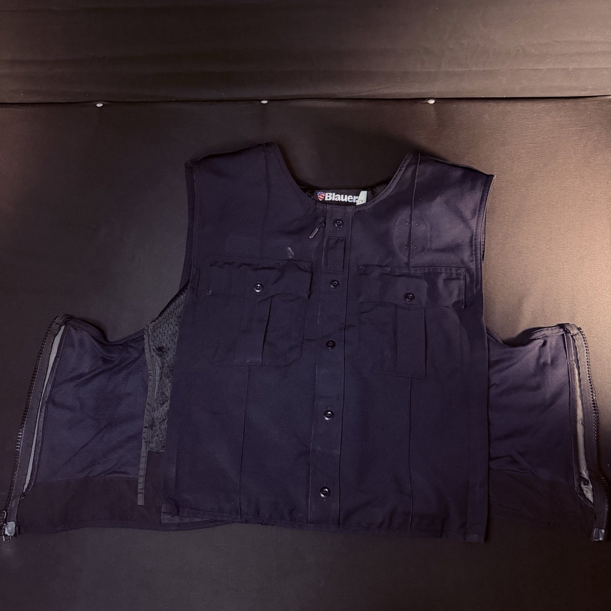 Blauer Body Shield Plate Carrier Vest Size Medium Tall Dark Navy w/Pockets 8470