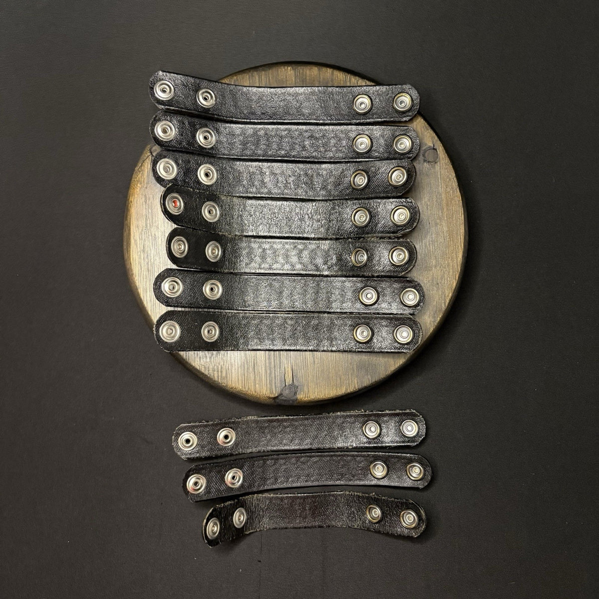 Duty Belt Keeper Basketweave Leather Chrome Double Snap 7.25” Lot of 10 Keepers