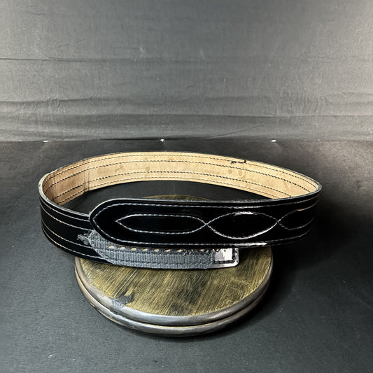 Safariland 94P Duty Belt Size 38" Hook & Loop Black Leather 2.25" Wide Hi Gloss