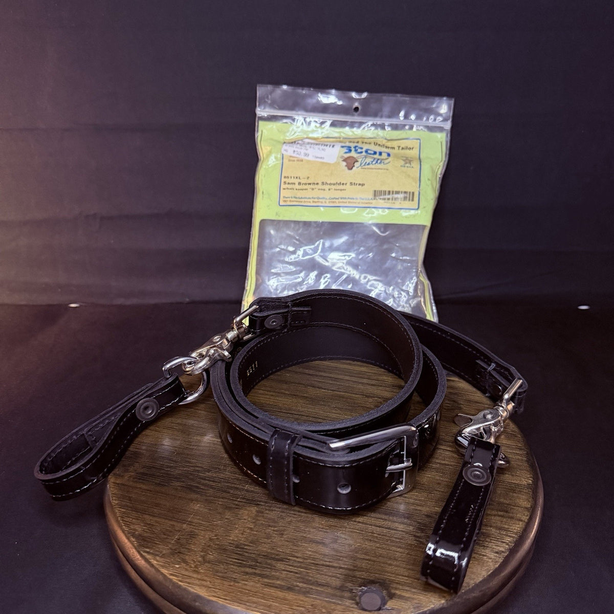 Boston Leather Duty Belt Shoulder Strap Size XL Hi-Gloss Leather, Nickel 6511XL