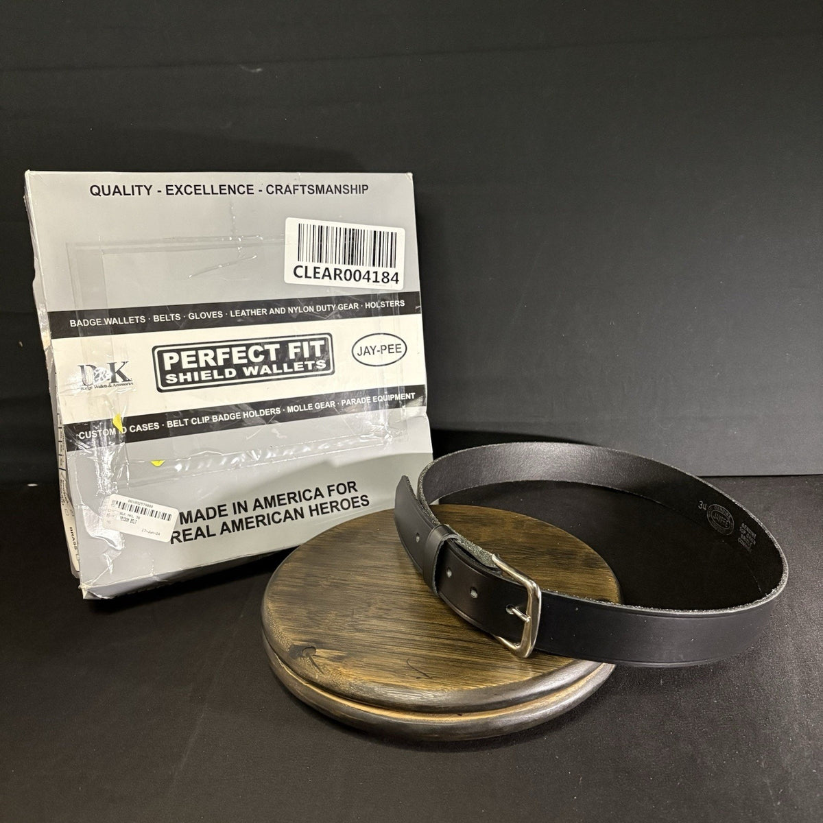 Jay Pee Garrison Belt Size 34" Black Leather Off Duty Dress Belt