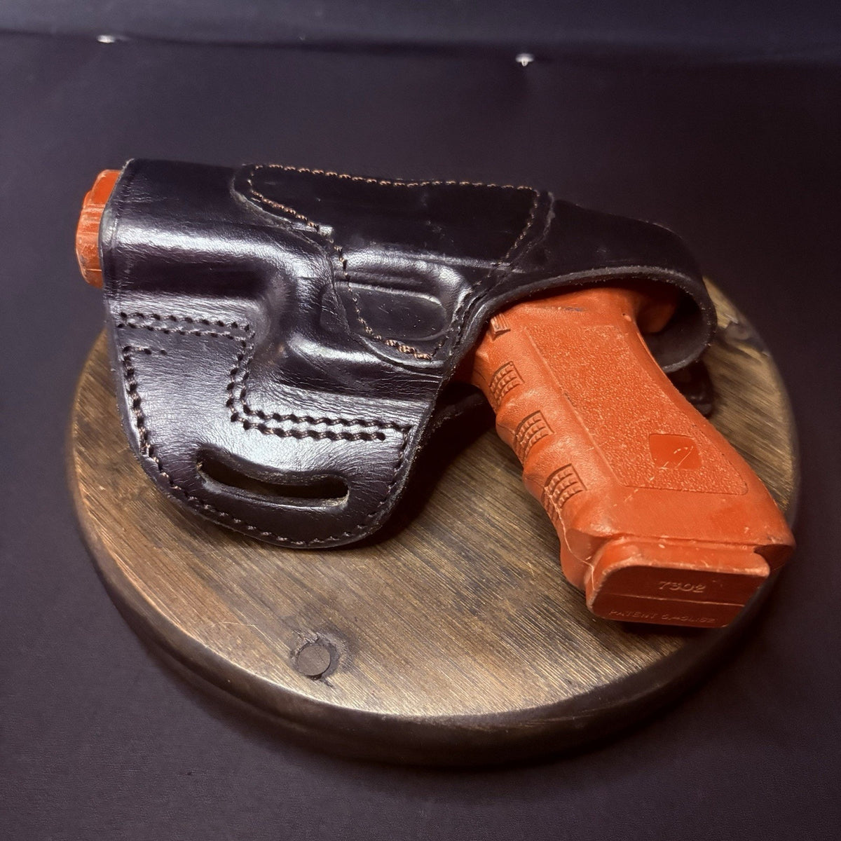 Taguna Texas 1836 Glock 19 / 17 Holster Black Stiched Leather, Double Belt Loop