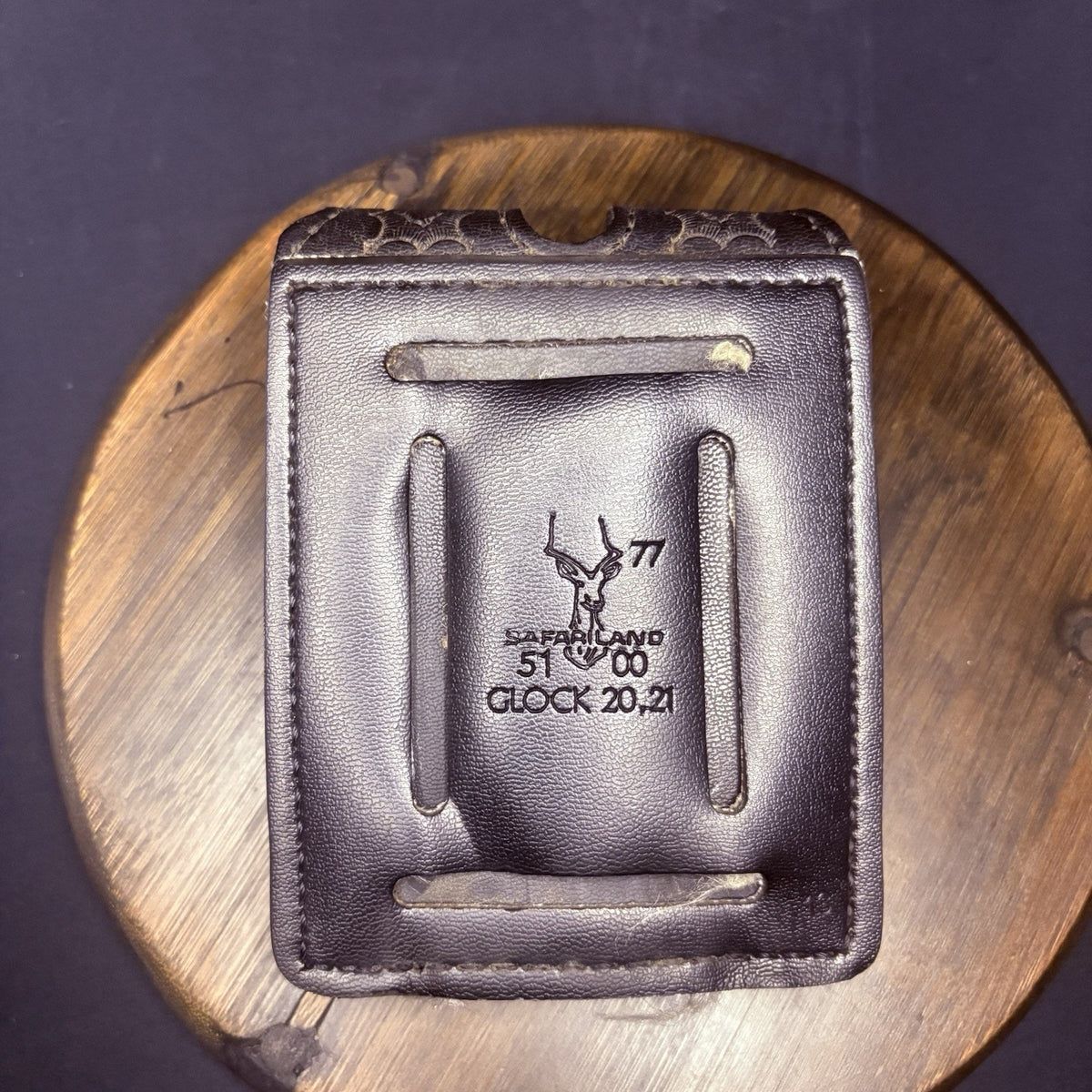 Safariland Double Magazine Pouch GLOCK 20/21 Leather 77 Basketweave Hidden Snap