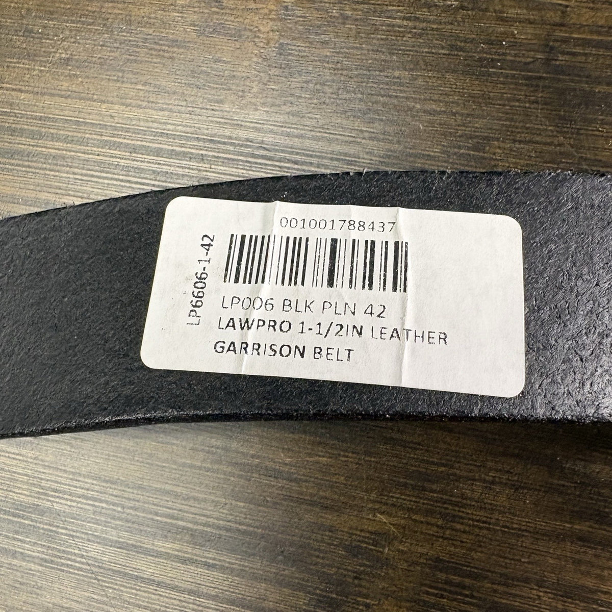 Boston Leather Belt Size 42" Plain Black Garrison w/ Chrome Buckle Made in USA