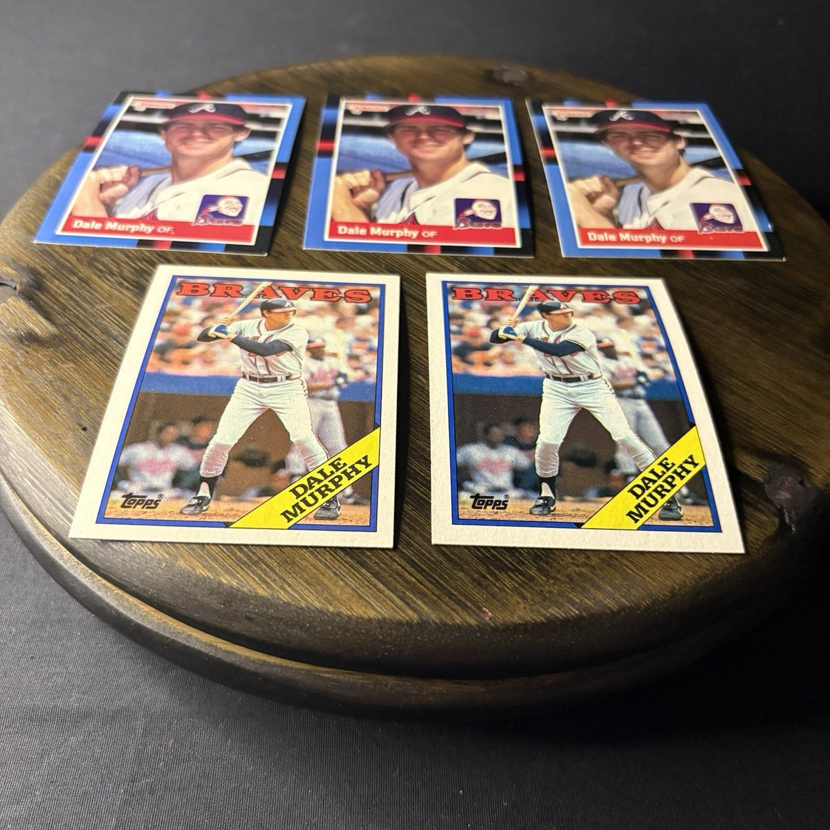 Dale Murphy 1988 (5) Card Lot Topps - #90 / Donruss #78 HIGH GRADE See Photos