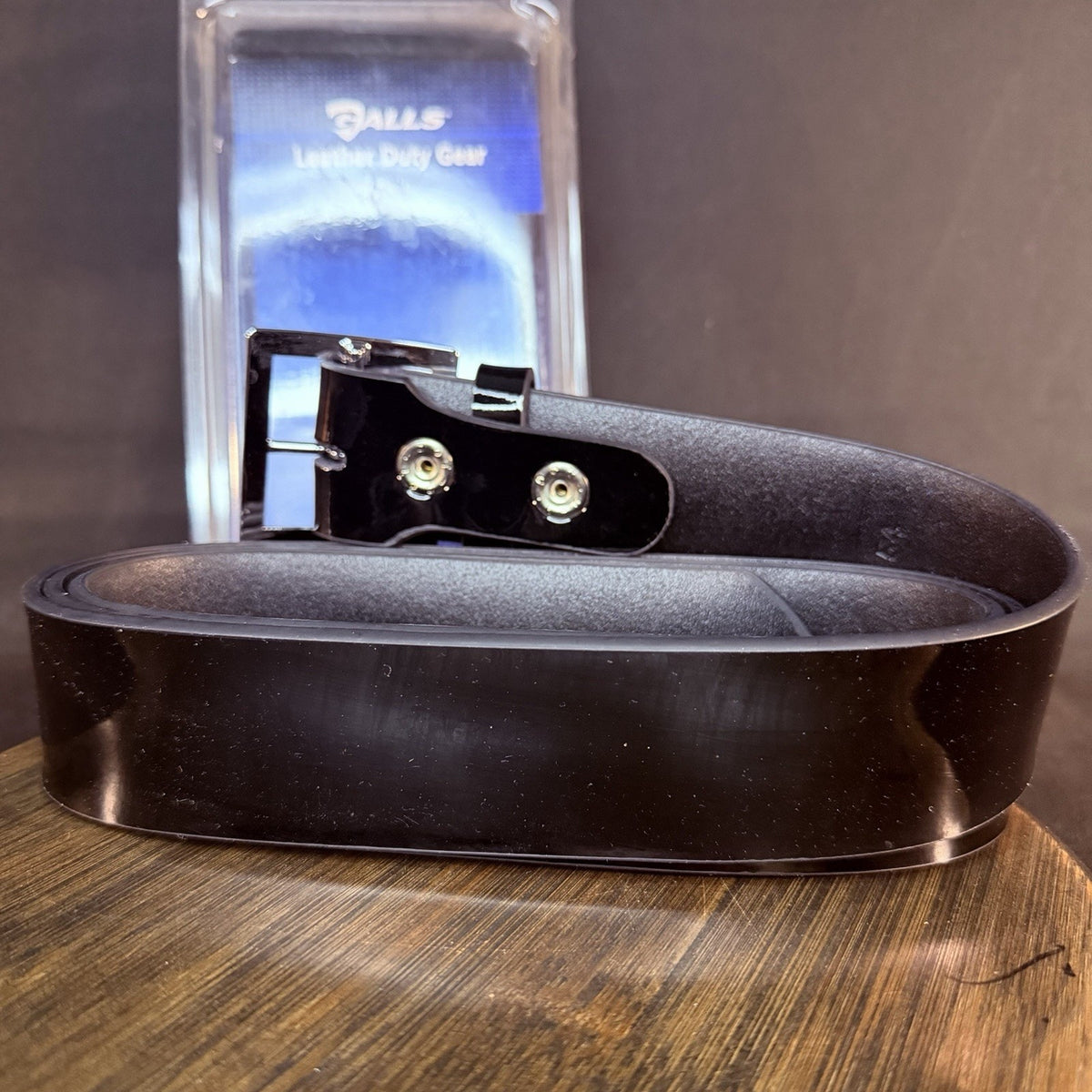Galls Garrison Belt Size 54” Hi-Gloss Black Leather 1.75" Nickel Buckle LP1213