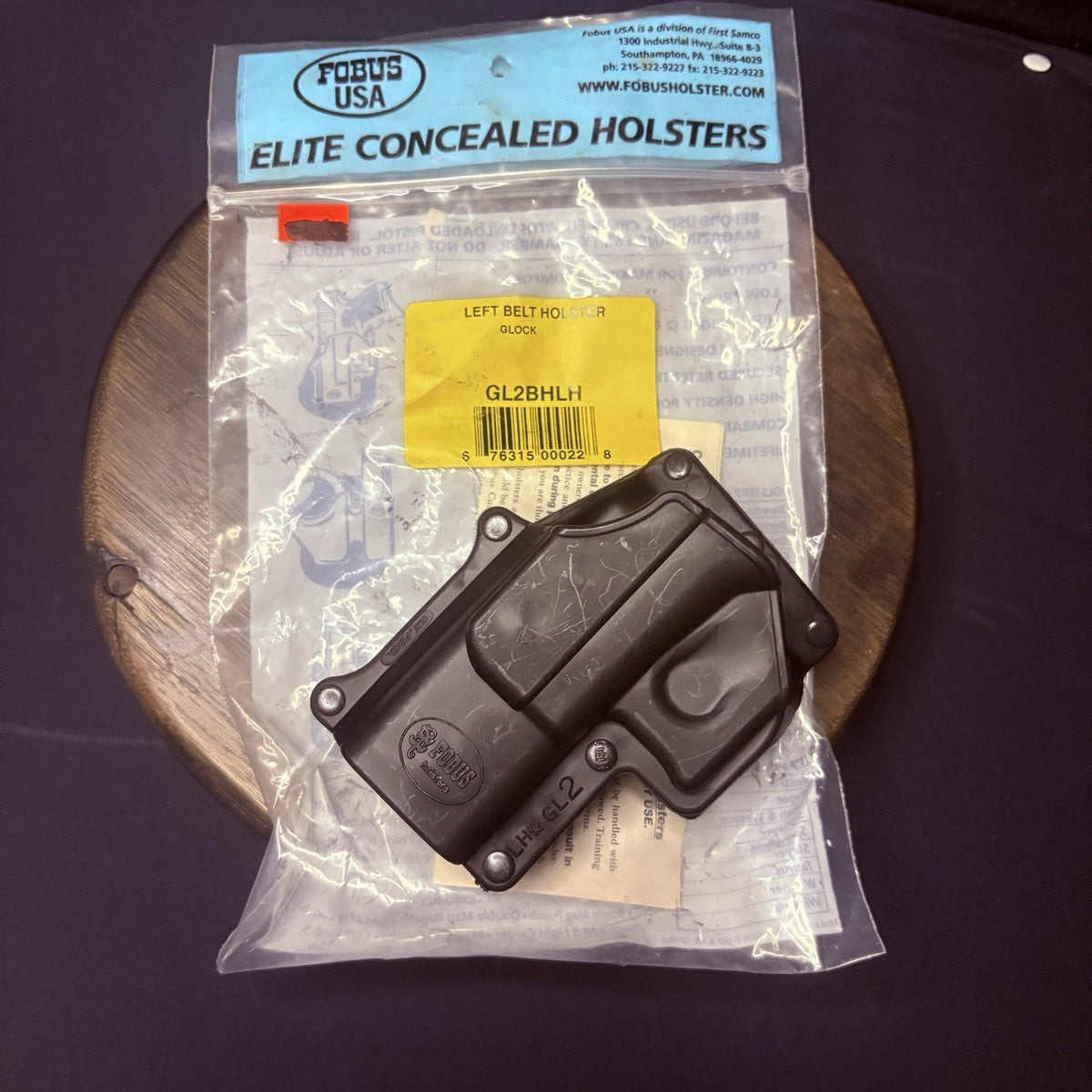 Fobus Glock LH Belt Holster GL-2BH Polymer Glock 17, 19, 22, 23, 31, 32, 34,35