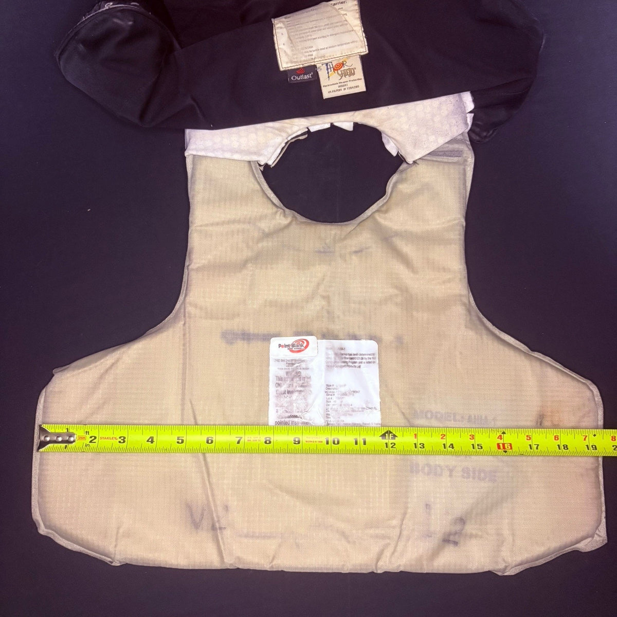 PB Armor 3A Vest Size Medium Ballistic IIIA Concealable Bullet Proof Vest