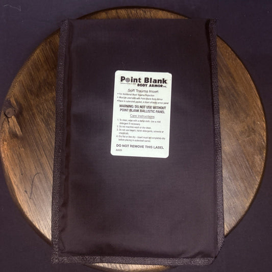PB Trauma Plate Insert 5x8 Soft Impact Panel Body Armor BLACK
