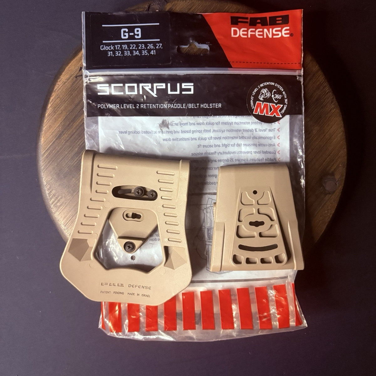 FAB Defense Glock Scorpus G-9 Retention Paddle/ Belt Loop Holster Attachment