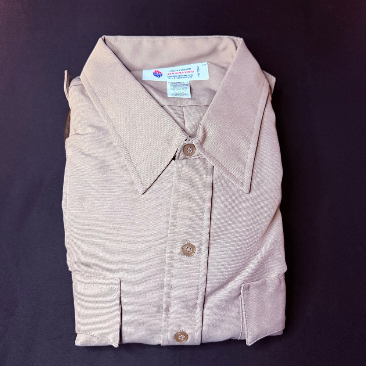 Liberty Long Sleeve Service Shirt Size 2XL Silver Tan Class A Uniform Button Up