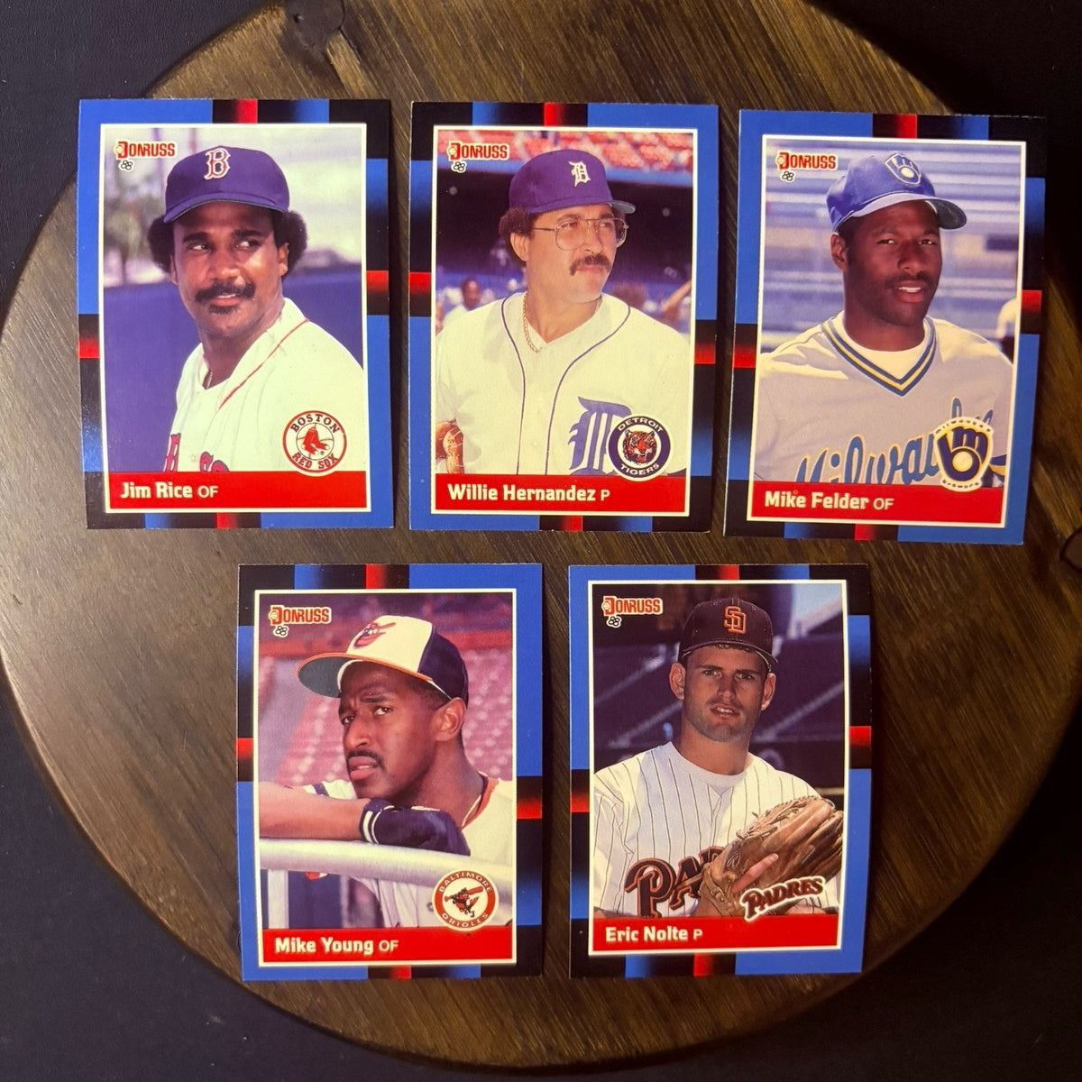 Donruss 1988 High Grade Cards #399, #398, #397, #396, #534 MLB Baseball (Lot 5)
