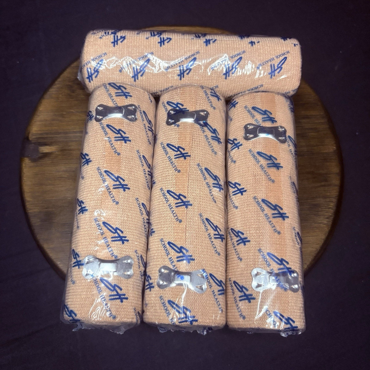 School Health 6" Compression Bandages, Cotton Elastic Body Wrap w/Clips 4 Pack