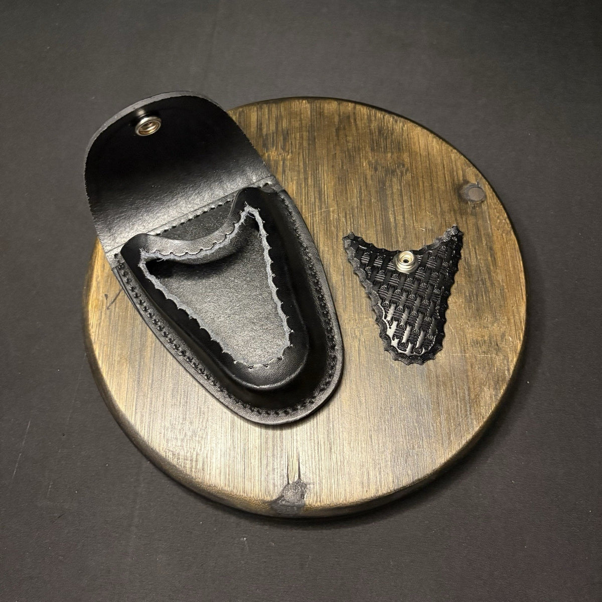 Broken Galls Handcuff Case Leather, Basketweave Front Fallen Off