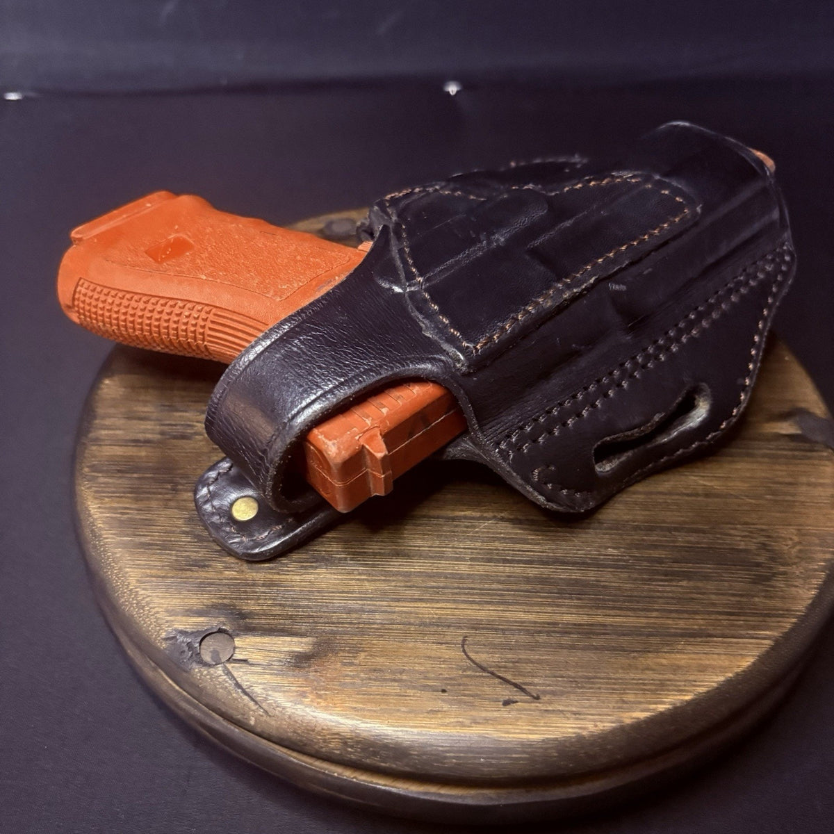 Taguna Texas 1836 Glock 19 / 17 Holster Black Stiched Leather, Double Belt Loop