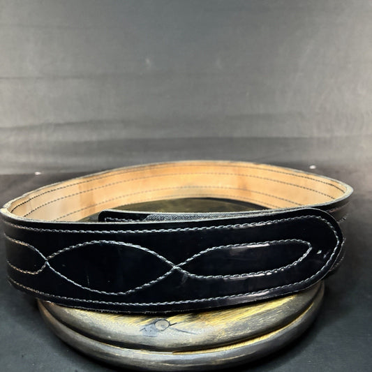Safariland 94P Duty Belt Size 36" Hook & Loop Hi Gloss Black Leather 2.25"