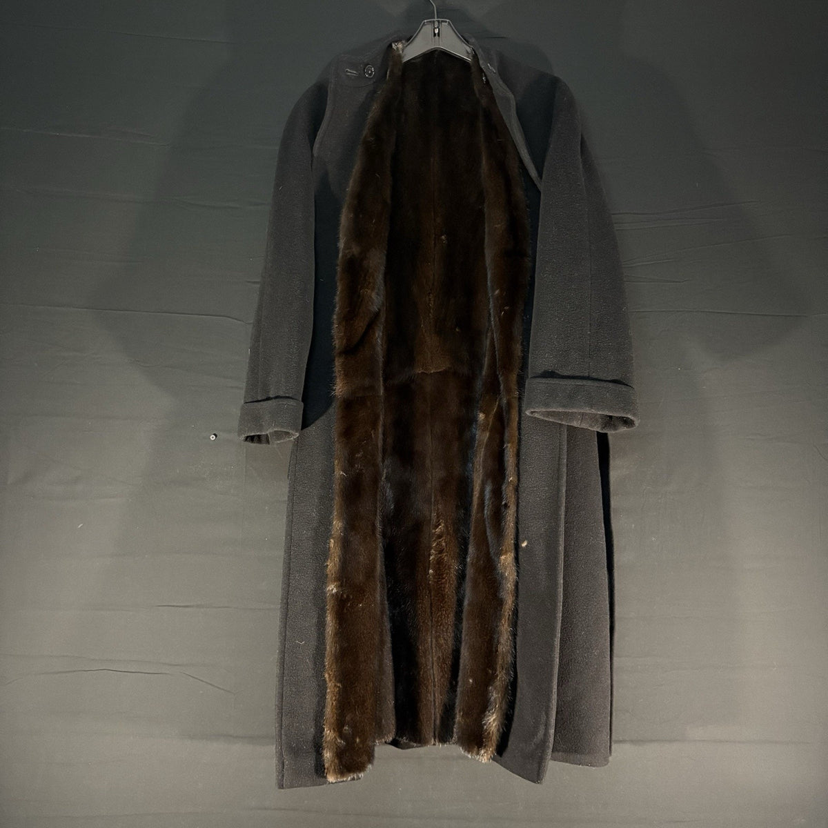 Burberry Mink Fur Coat Over Coat Women’s Size Large Camel Hair w/ Removable Fur