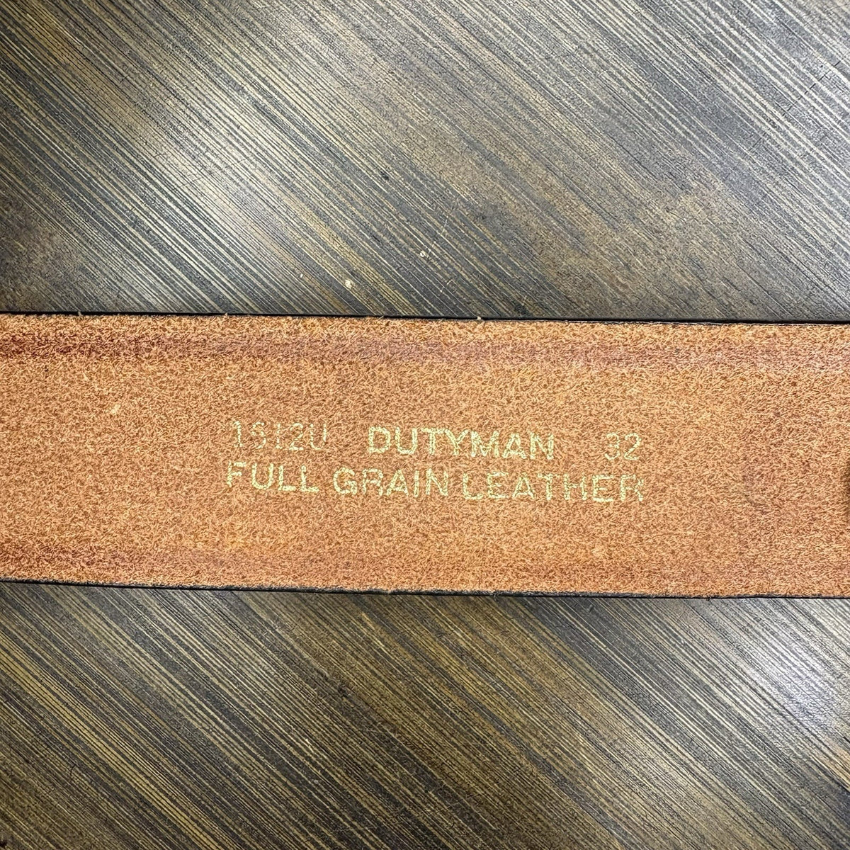 DutyMan Garrison Belt Size 32" Brown Leather Brass Buckle 1.5" Wide 1512U