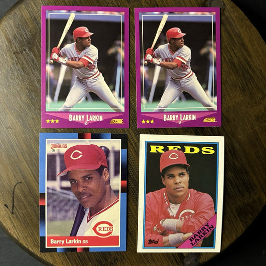 1988 Barry Larkin (4) Card Lot Score (#72) Donruss (#492) Topps(#102) High Grade