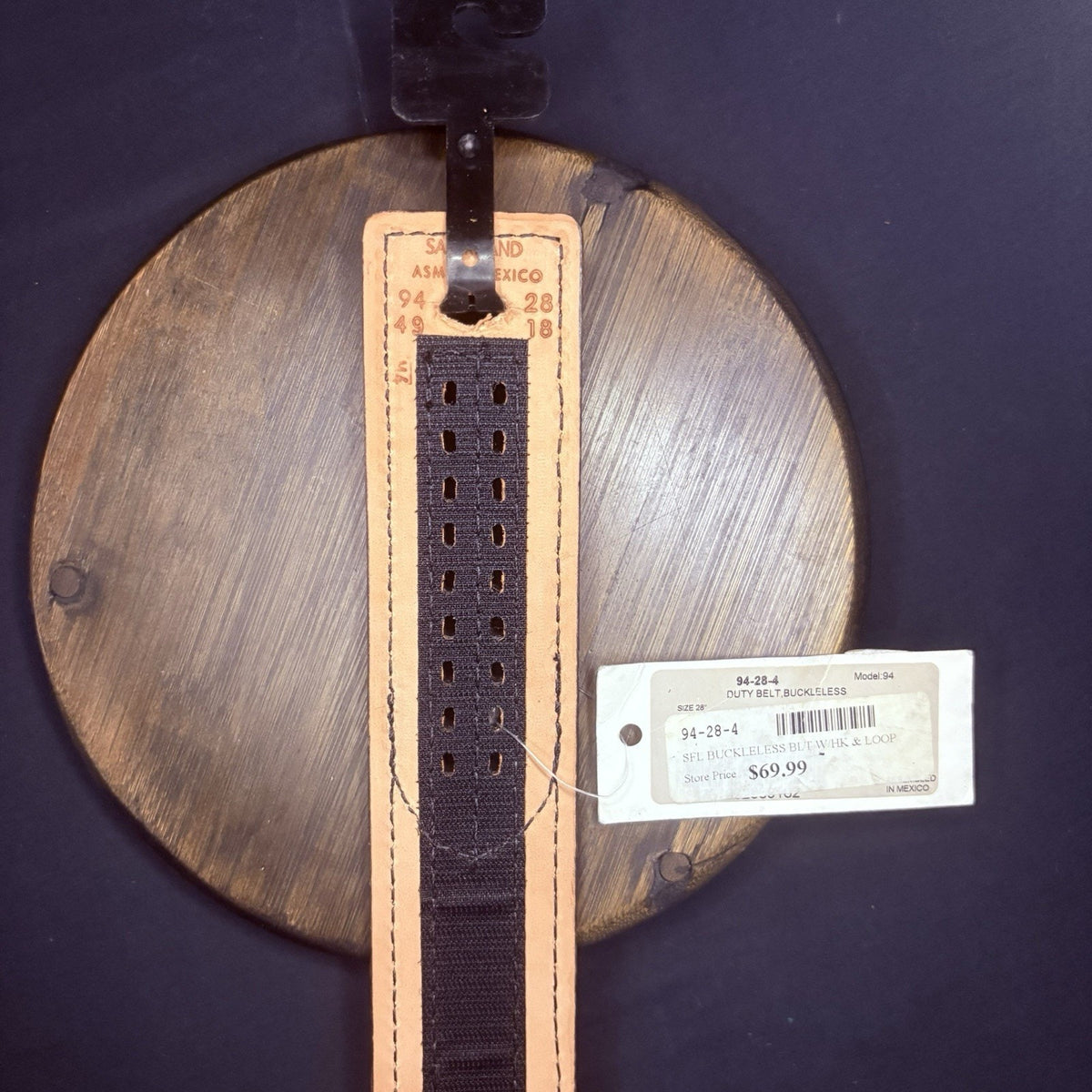 Safariland Duty Belt Size 28" Model 94 Lined Basket Weave 94-28-4 Hook & Loop