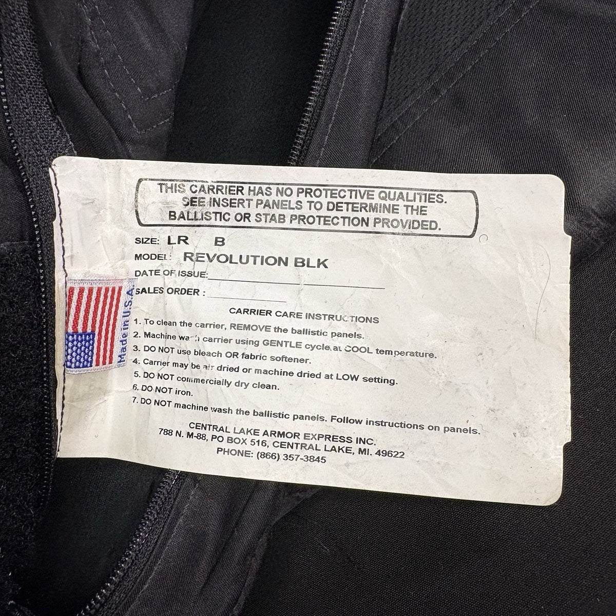 Armor Express 3A Vest Size Medium IIIA Ballistic Body Armor Bulletproof