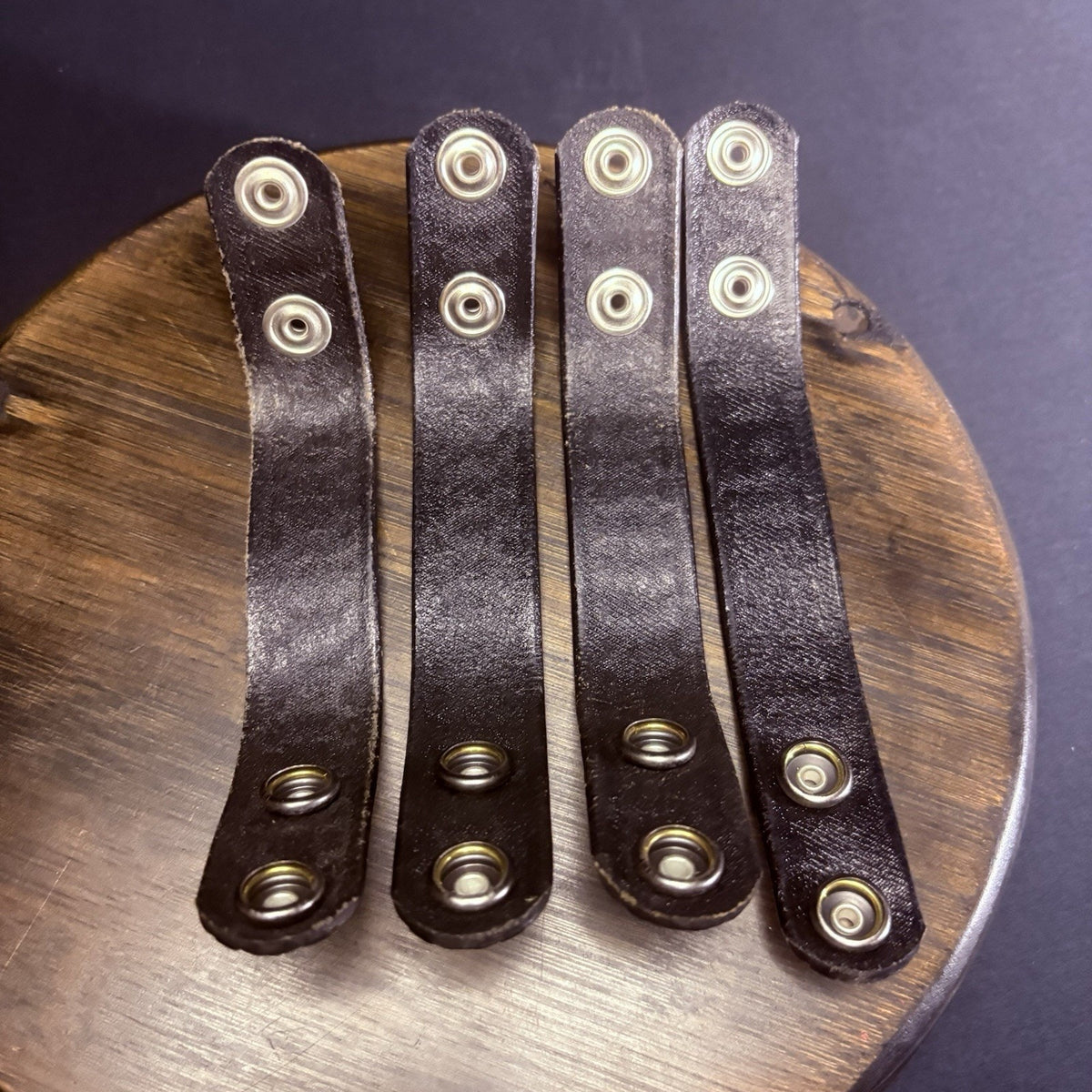 Duty Belt Keepers Basket Weave Leather Chrome Double Snaps 7.25” (Lot of 4)