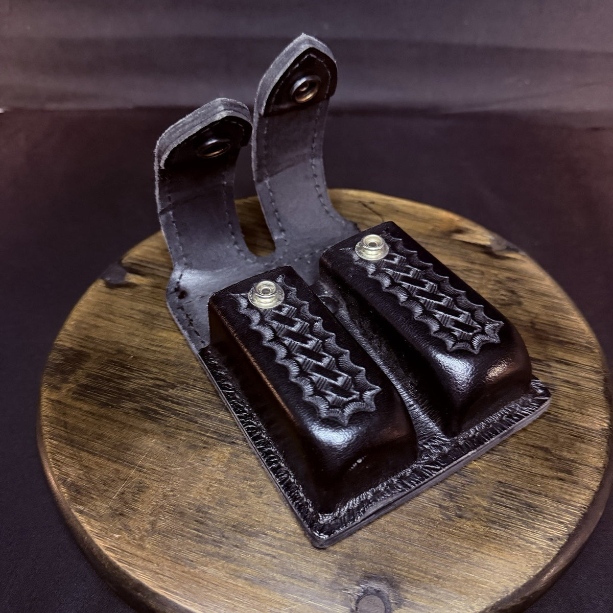 Safariland Double Magazine Pouch GLOCK 20/21 Leather 77 Basketweave Hidden Snap