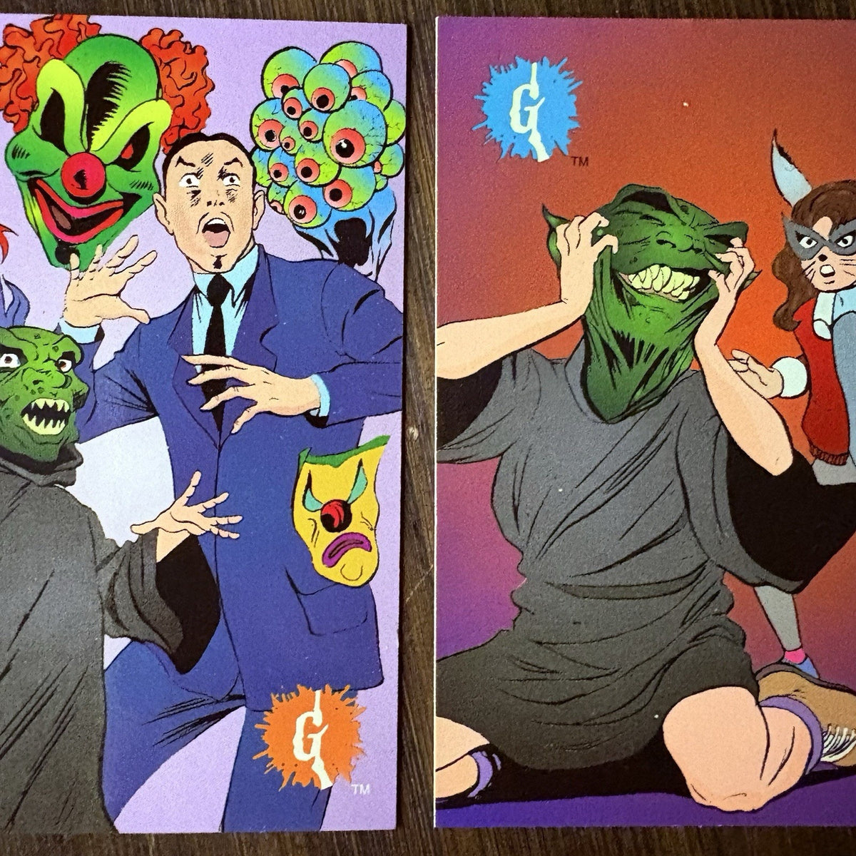 1996 Topps Goosebumps Lot Of (2) "The Mask" Trading Cards All High Grade