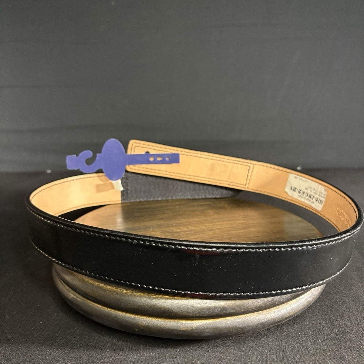 DutyMan Duty Belt Size 30" Plain Black Hi-Gloss Leather 1.5" Wide 1331
