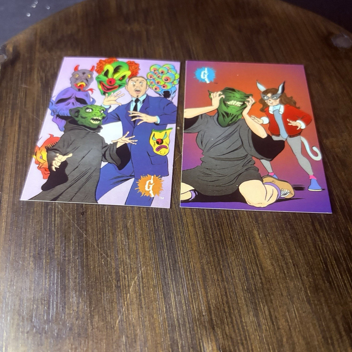 1996 Topps Goosebumps Lot Of (2) "The Mask" Trading Cards All High Grade