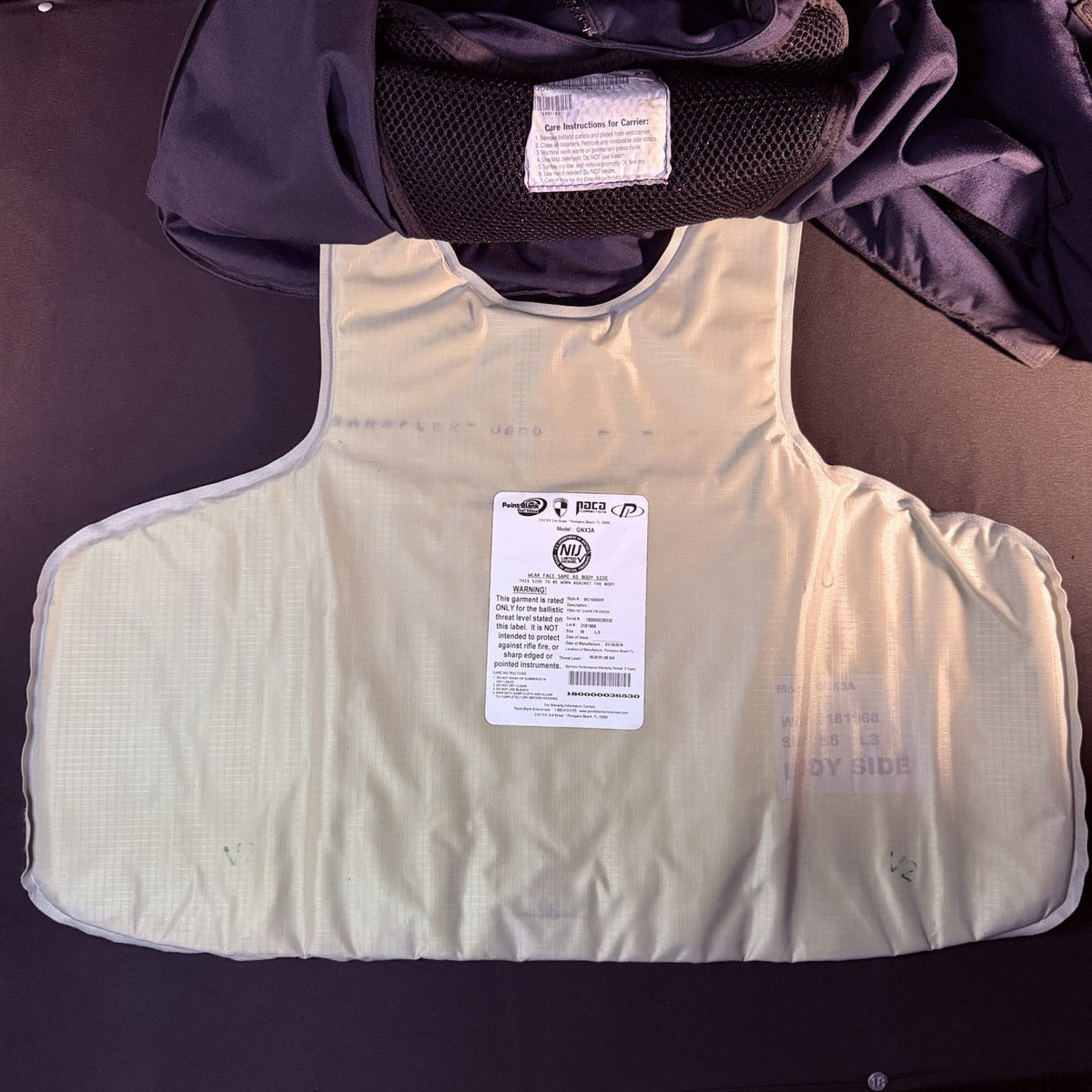 PB Tactical 3A Carrier Vest Size 3XL XXXL 58 Long Ballistic IIIA w/ Padding