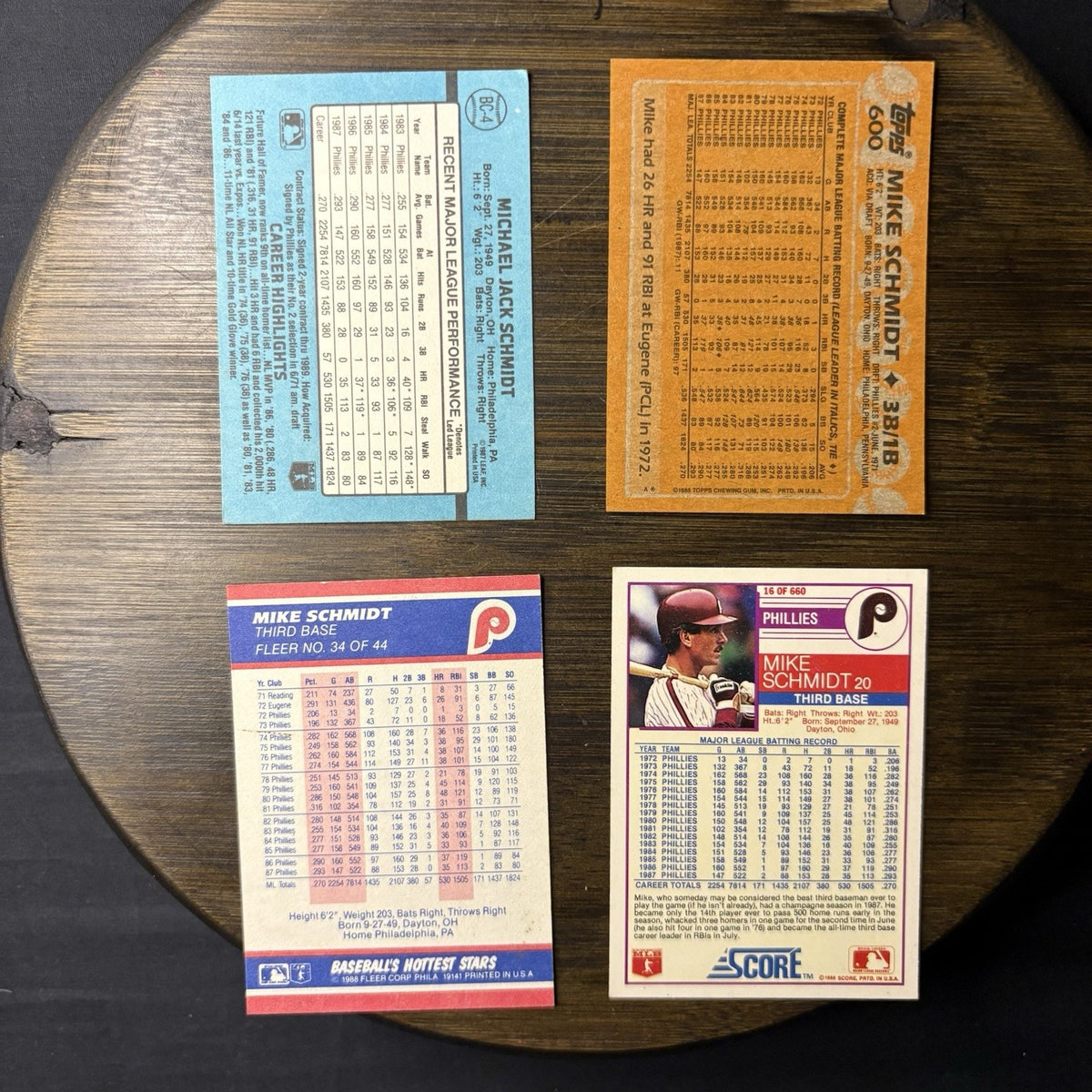 Mike Schmidt Lot 8 Baseball Cards 1988 Donruss Philadelphia Phillies HIGH GRADE