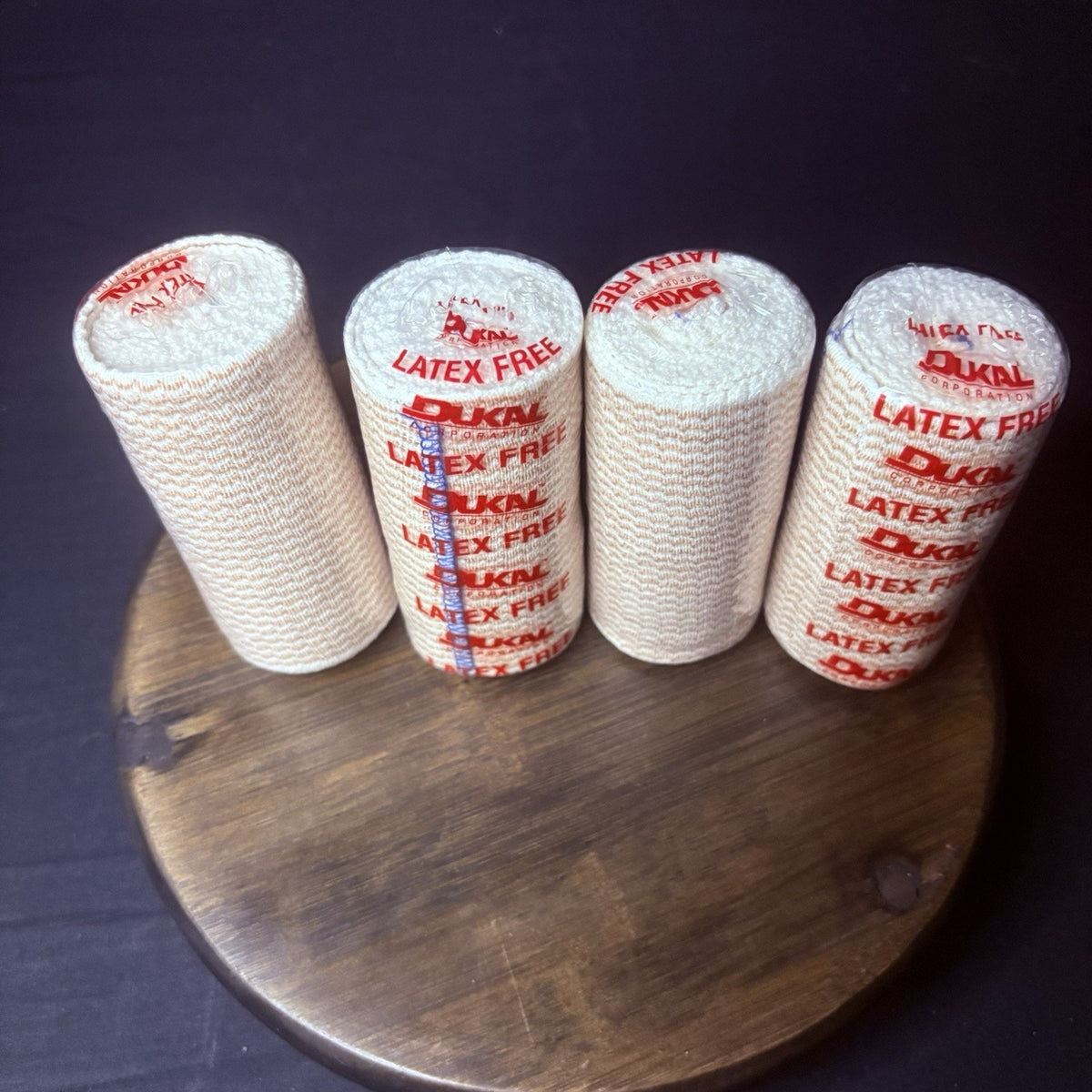 Dukal Elastic Bandage Wrap 4"x 4.5 Yards Latex Free Sealed Rolls Pack Of 4
