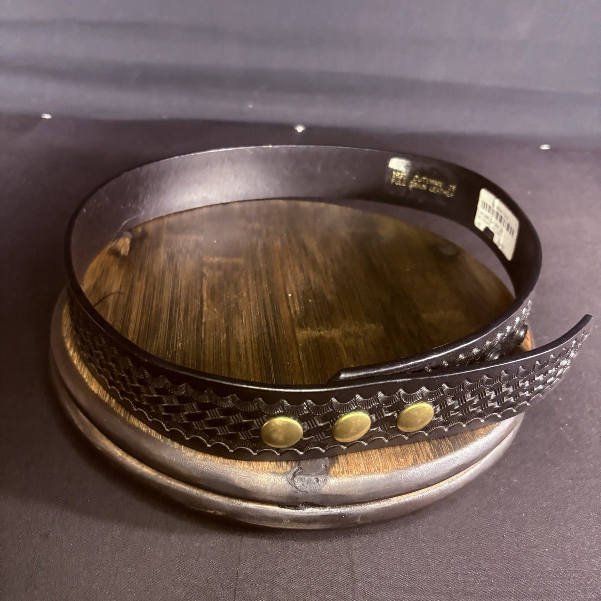 Dutyman Garrison Belt Size 28" With Brass Snap Closure and Basketweave Leather