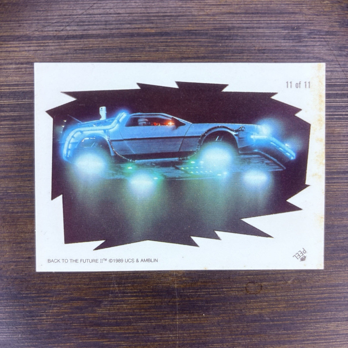Damaged 1989 Topps Back to the Future Part II Stickers #11 Delorean Time Machine