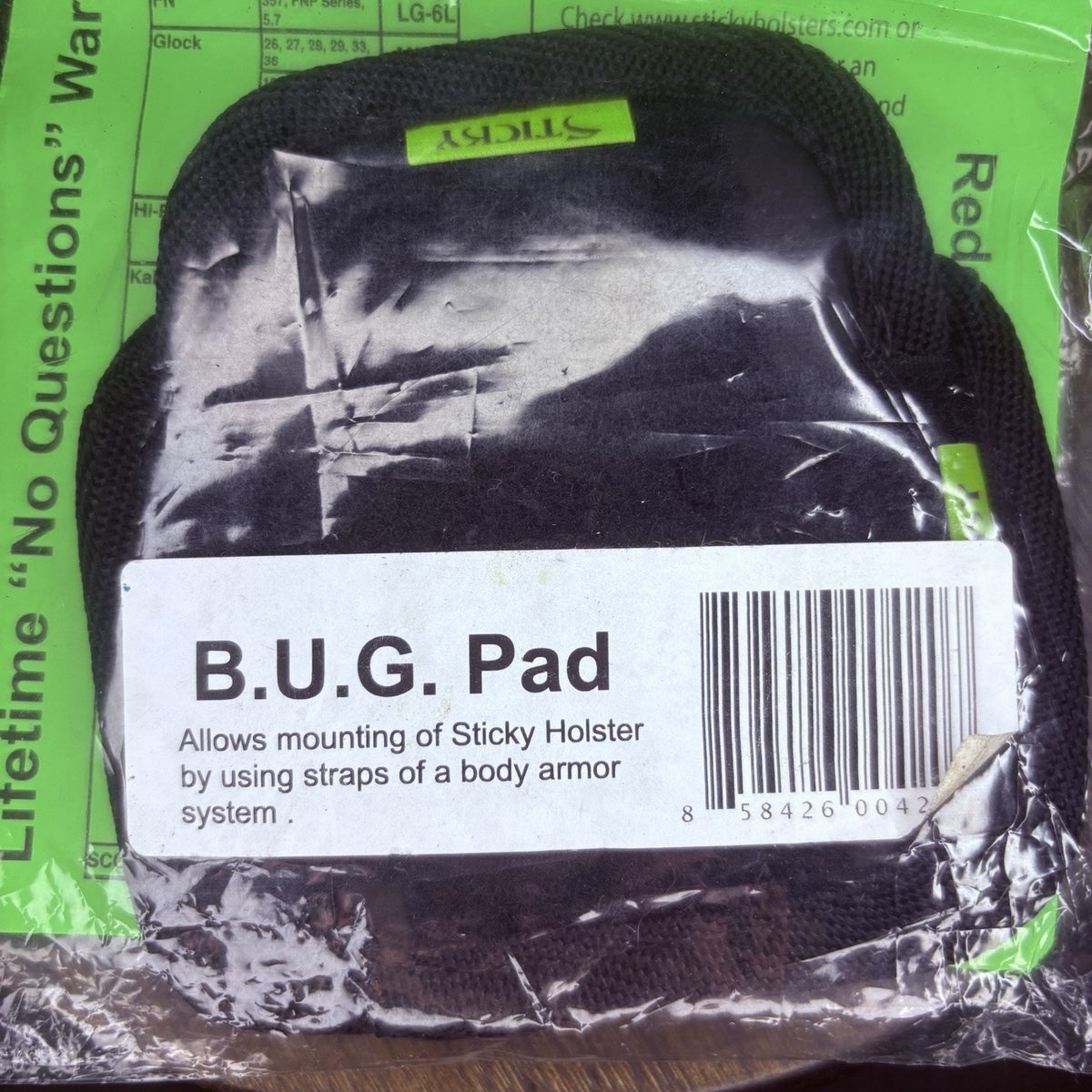 Sticky Holsters B.U.G. Pad For Mounting Holster To Body Armor Vest, 2 Pack