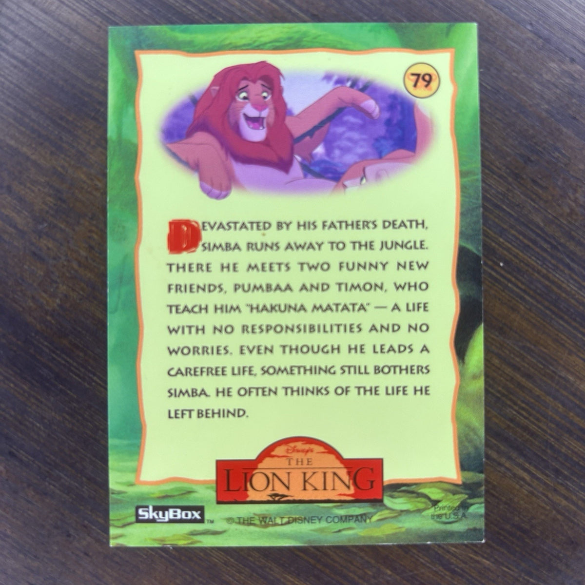 1994 SkyBox The Lion King Series 1 & 2 #79 The Circle of Life - Young Simba